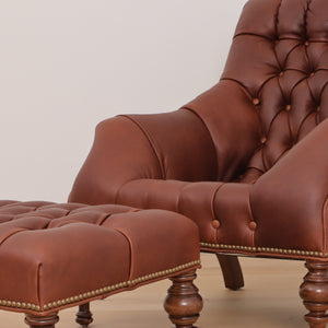 Leather Irving Chair w/ Ottoman