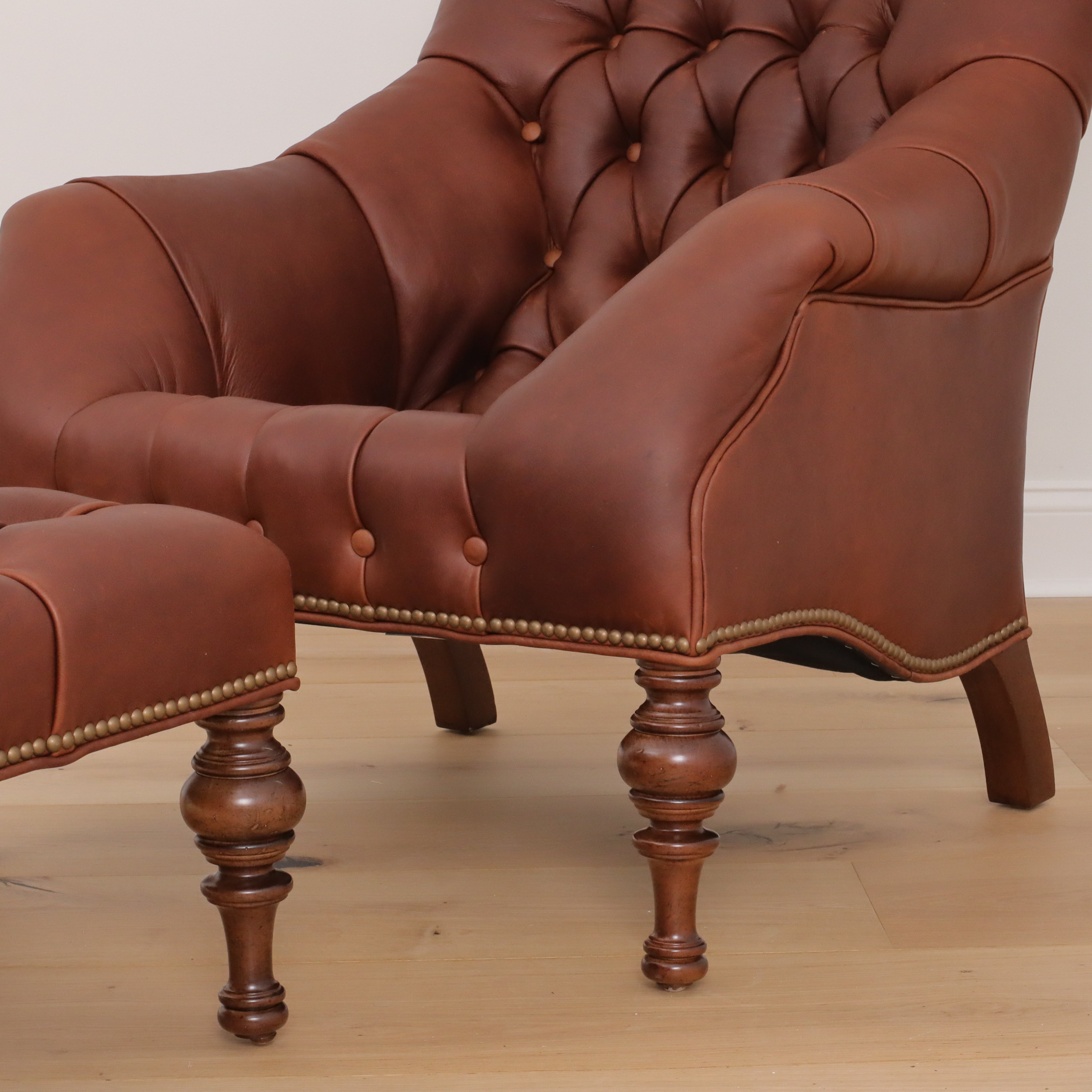 Leather Irving Chair w/ Ottoman