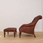 Leather Irving Chair w/ Ottoman