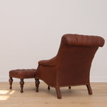 Leather Irving Chair w/ Ottoman