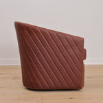 Leather Radcliffe Swivel Chair w/ Chevron Quilting