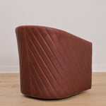 Leather Radcliffe Swivel Chair w/ Chevron Quilting