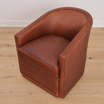 Leather Radcliffe Swivel Chair w/ Chevron Quilting