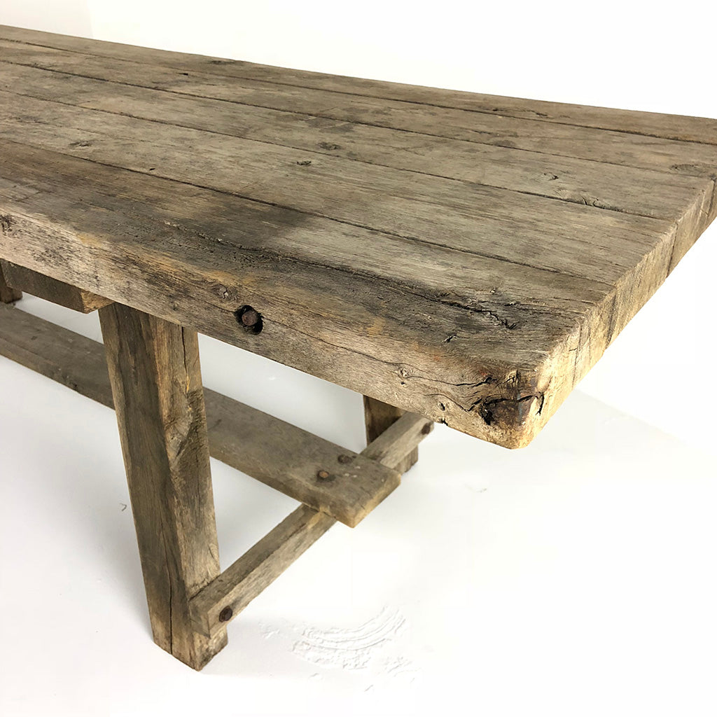 French Antique Rustic Work Table c1910