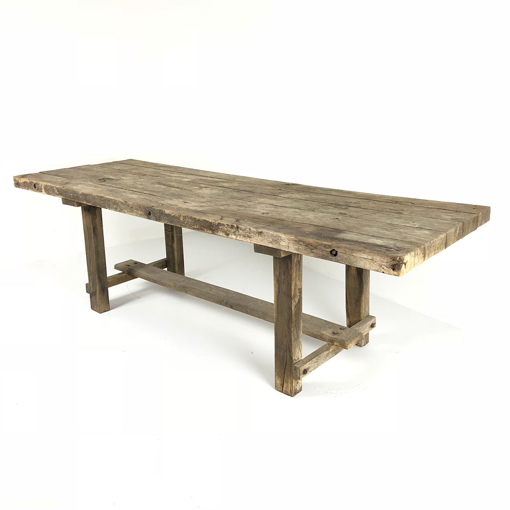 French Antique Rustic Work Table c1910