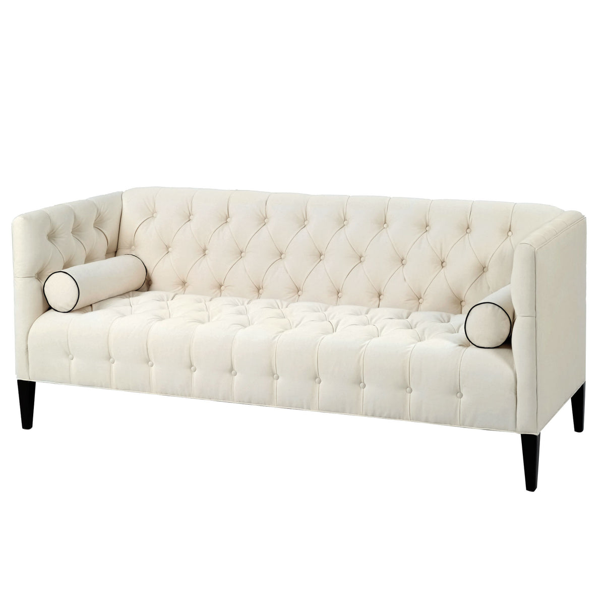 Белый диван с каретной стяжкой