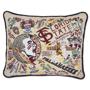 Florida State University Collegiate Embroidered Pillow