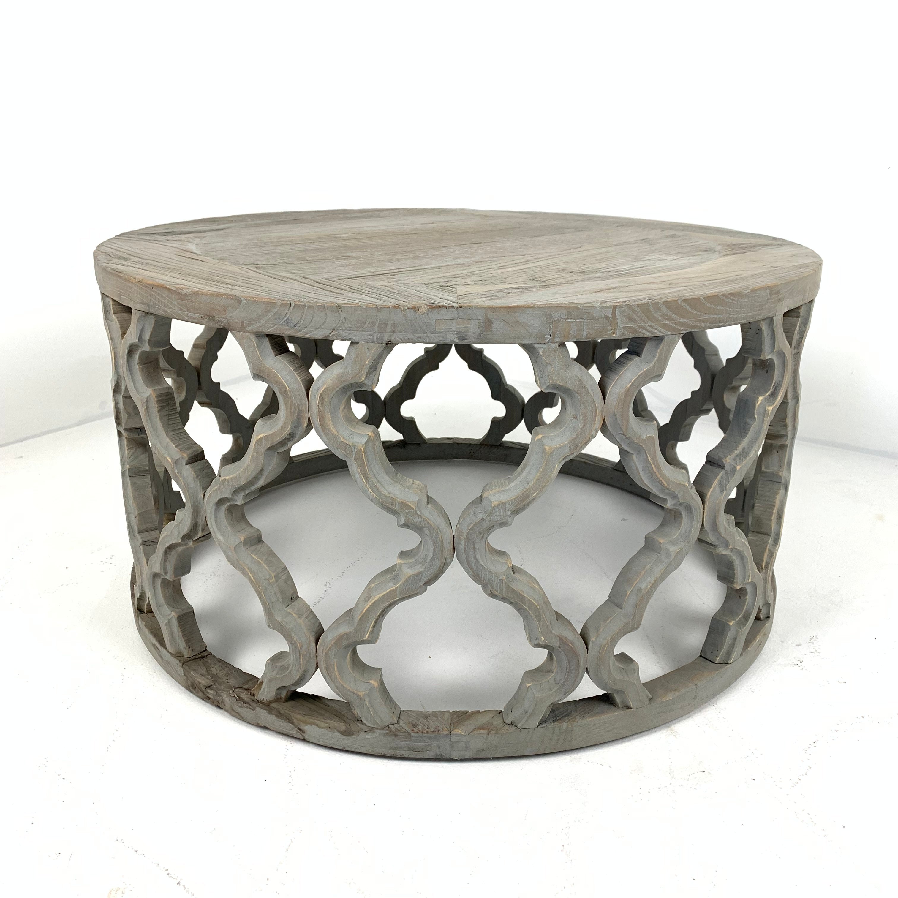 Round Table with Carved Base