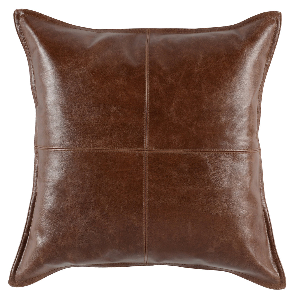 Leather Kona Brown 22" Pillow, Set of 2